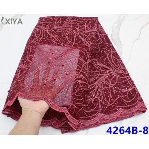 African Lace Fabric High Quality Lace French Tulle Lace Fabric with Beads Nigerian Mesh Lace Fabric for Wedding Sewing APW4264B