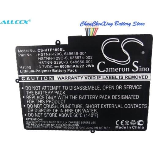 Cameron Sino 6000mAH Battery HSTNH-F29C-S, HSTNH-I29C, HSTNN-S29C-S for HP TouchPad 10