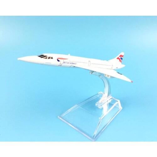 FREE SHIPPING 16cm Alloy Metal Model Plane BRITISH AIRWAYS CONCORDE Model W Stand Aircraft Toy Birthday Gift