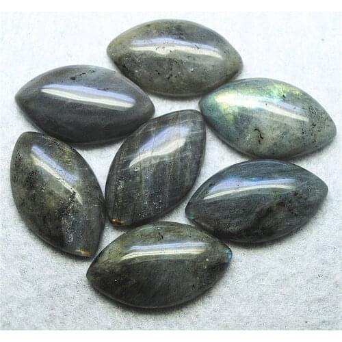 4PCS Nature Import Labradorite Stone Cabochons NO Hole Beads Accessories Size 27x14MM 30X16MM 32X18MM 34X20MM