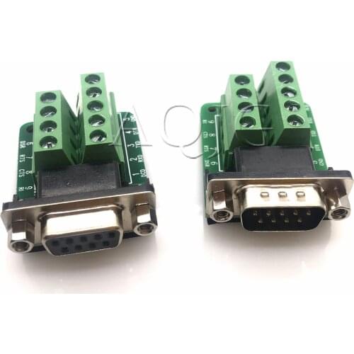 DB9 Male Female Adapter Signals Terminal Module RS232 Serial To Terminal DB9 Connector