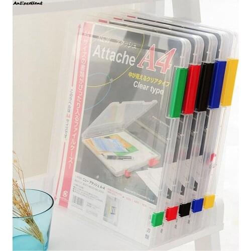 A4 File Holder Transparent Dustproof File Sorting Storage Box Portable A4 Paper Organizer Document Case Office Table Desk