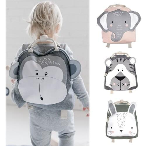 Ins Nordic Children Backpacks Animals Design Girl Boys Backpack Toddler Kids School Bags Kindergarten Cartoon Rabbit Bag