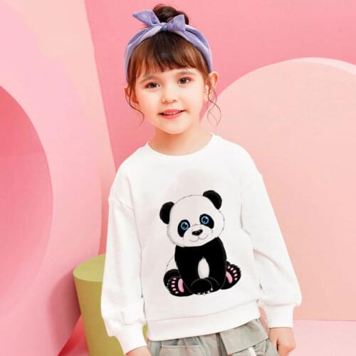 2-7years Animal Panda Dancing Novelty Print Girls Sweatshirts Child Kid Clothes Child Baby Girls Clothing Boys Long Sleeve Tops