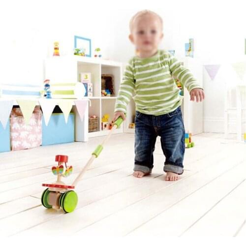 Toddler infant carts baby toy Wooden Pull Car Wheel Toy Animal Butterfly Baby Toddler Infant Carts Baby Learn To Walk