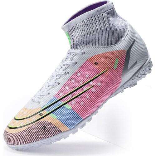 Soccer Boots Men Professional Futsal High Top Ankle Turf Football Shoes Indoor Soccer Sneakers Fashion Durable Sports Shoes Male