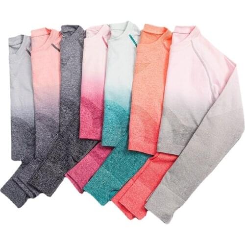 Vital Seamless Long Sleeve Crop Top Yoga Top Sportswear Gym Workout Short Sleeve Shirts Padded Push Up Sports Bra Workout Tops