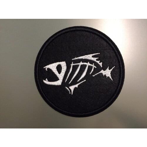 Hot! FISH SKELETON - Embroidered Iron On Patch(Size is about 7.5 cm)