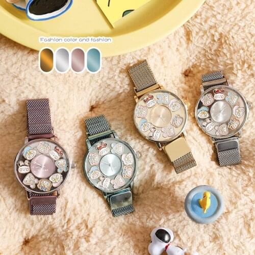 Atutu open window metal watch student exam quartz men and women watch nurse watch cartoon romantic watch souvenir gift