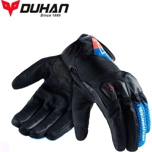 Autumn Winter Waterproof Motorcycle leather Gloves DUHAN Touch screen Motorbike Accessories Fingerless Gloves size M L XL XXL