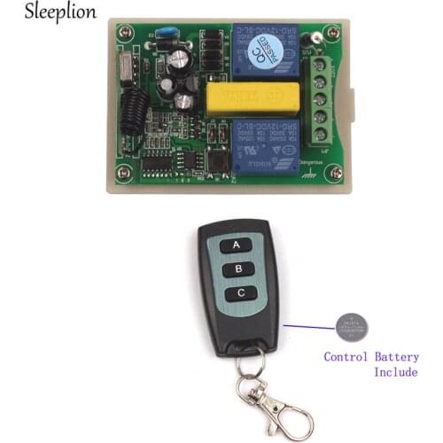 Sleeplion Motor Reversing Garage Door Window 220V 2 CH Wireless Remote Control Switch Opener System Module Toggle Motor Switch