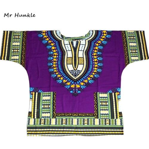 Mr Hunkle Plus Size XXXL Dashiki T-shirt 100% Cotton African Traditional Print Dashiki Shirt for Men fast shipping