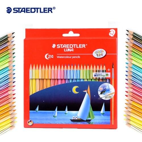 Staedtler Watercolor Pencils Set of 12/24/36/48 Colorful Drawing Pencils with Brush Professional Drawing Pencils