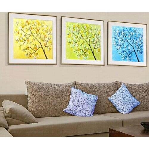 60x50cm 3D Wishing tree flowers Ribbon embroidery kit stain painting set handcraft kit DIY handmade needlework art home decor