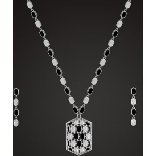 Zlxgirl new womens colar Enamel snake necklace with earring wedding jewelry sets copper bridal necklace&earring sets free bag