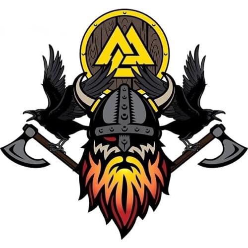 LLY-0868 Personality Car Stickers Viking Odin Modeling Decal PVC Auto Motorcycle Laptop Decorative Accessories Cars Sticker