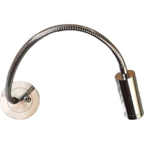 Tokili Headboard Reading Lamp Discrete Driver Recess Slim Plate Flexible Arm On/Off Switch for Hotel Residential Car Boat