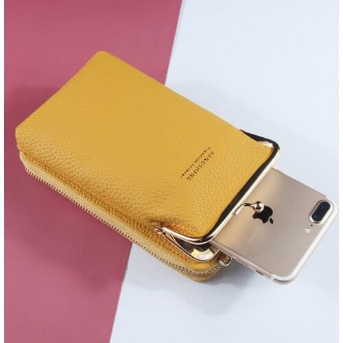 New Fashion Women Purses Solid PU Leather Strap Shoulder Bag Mobile Phone Big Card Holders Wallet Handbag Pockets For Girls