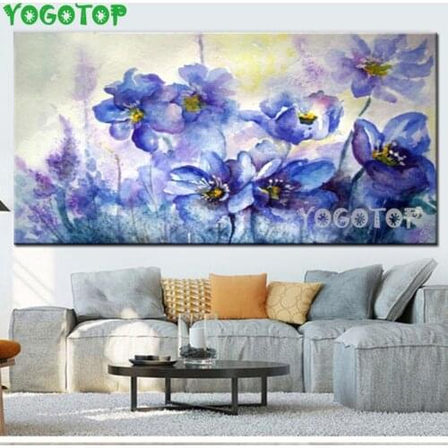 New Modern Abstract blue Flower diy handwork embroidery diamond painting Modern Minimalist Orchid Poster Wall Home art YY4712