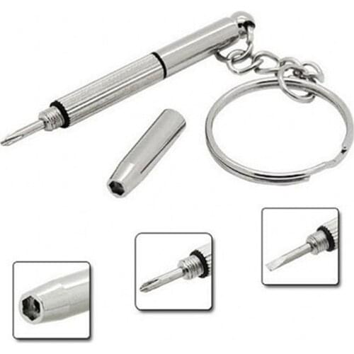 4 in1 glasses screwdriver mini key chain ring hand tools sunglasses glasses cellphone watch repair keychain screwdriver tool