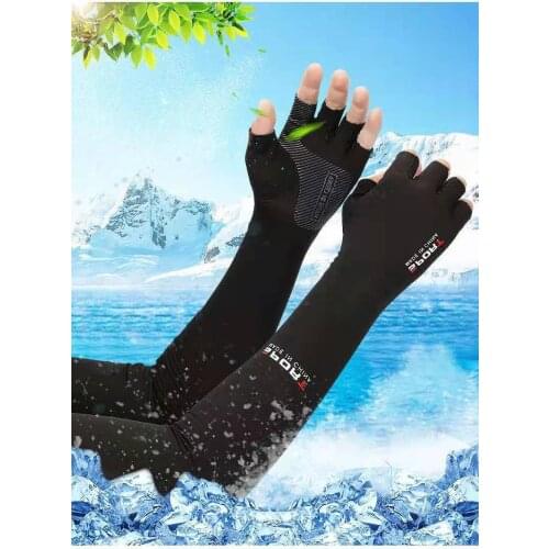 2021 Adults Sleevelet Unisex Letter/Camouflage Print Sun-Resistant Oversleeve with Half-Finger Glove for Cycling Fishing
