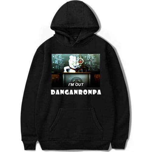 Danganronpa Game Hoodie Sweatshirt Monokuma Black White Bear Moletom Oversized Harajuku Hoodies Long Sleeve cool Printed Clothe