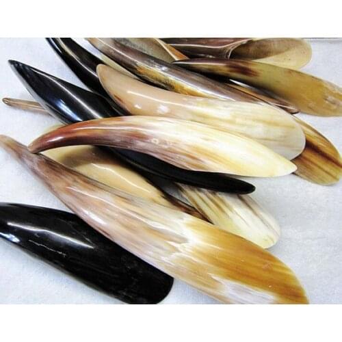 King Horns 15-16 cm long beauty face massage dian xue guasha cone Scrapping plate 100% Buffalo Ox Horn Gua Sha Massage Board