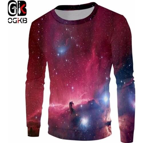 OGKB Fashion Space Galaxy Hoodies Crewneck Printed 3d Sweatshirt Men/women Long Shirts Unisex Harajuku Pullovers Sudadera 5xl