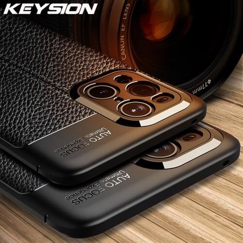 KEYSION Shockproof Case for OPPO Find X3 Pro 5G luxury leather texture soft silicone Phone Back Cover for Find X3 Lite X3 Neo