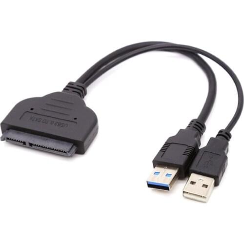 USB 3.0 To SATA 7+15 Pin Adapter Cable for 2.5 Inch HDD SSD 20/25CM