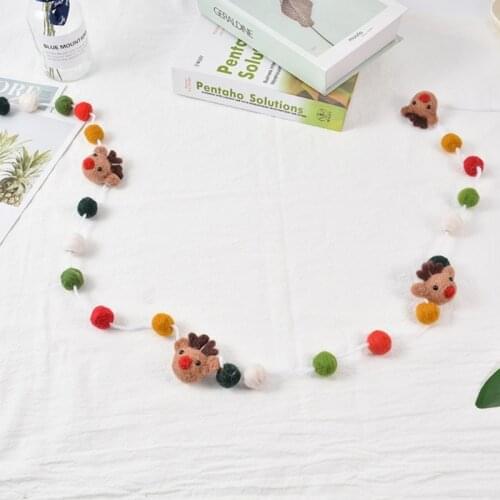 Handmade Wool Felt Pom Pom Balls Beading String Hanging Garland Home Party Decoration Ornament