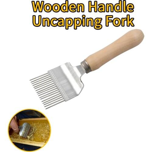 Beekeeping Bee Uncapping Fork Wooden Handle Bees Keeping Apiculture Equipment and Tools for Beekeeper HDUF-001