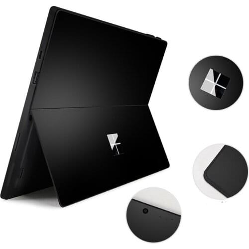 Protective Decal Sticker Protector Laptop Cover Skin for Microsoft New Surface Pro 6 (2018 Released) 12.3" Back Cover Black