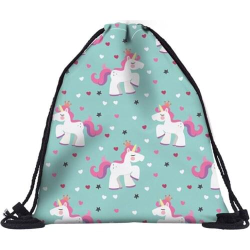 Dropshipping free shipping 1pc Women geometric Backpack 3D printing travel softback women mochila drawstring bag mens backpacks