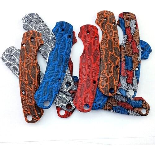 1Pair PGY Para 2 Grips Custom G10 Shank PatchFolding Knife Handle DIY Accessories For Spyderco C81 Paramilitary 2