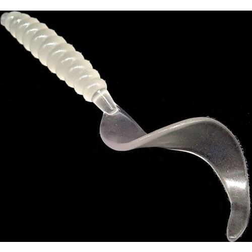 10pcs White Soft Worm Lures Artificial Bait soft Swimbaits 70mm/2.2g Wobbler Flexible Silicone Fishing Lure