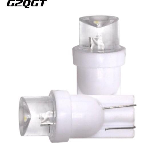 10Pcs T10 5W 1 LED SMD 2W straw hat W5W 194 168 LED Auto Wedge Interior License Car Clearance License Plate Lamp Universal 12V