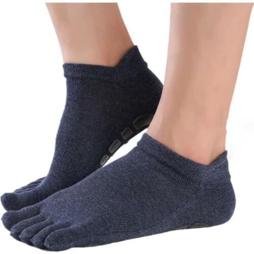 2020 Fashion Men Fitness Pilates Combed Cotton Yoga Socks Non-slip Towel Backless Round Head Massage Ankle Socks