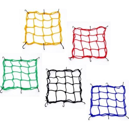 5-color 30*30cm Luggage Mesh Motorcycle Adjustable 6 Hooks Luggage Net Cargo Sundries Helmet Rope Storage Bag Moto Accessories