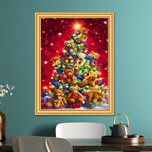5D Diamond Painting Cross Stitch Christmas Tree Gift Full Drill Square Round Embroidery Mosaic Art Picture of Rhinestones Decor
