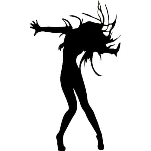 8.9*14.7CM Hot Dancer Car Stickers Cartoon Motorcycle Vinyl Decals Black/Silver C7-0640