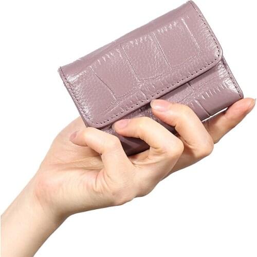 8PCS / LOT Crocodile Hologram Leather Credit Card Holder Purse with RFID Protector Small Zip Around Women Walletn