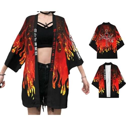 Anime ONE PIECE Monkey D Luffy Cloak Whitebeard Pirates Cosplay Costumes Haori MARINE Kimono Cardigan Bathrobe Pajamas For Women