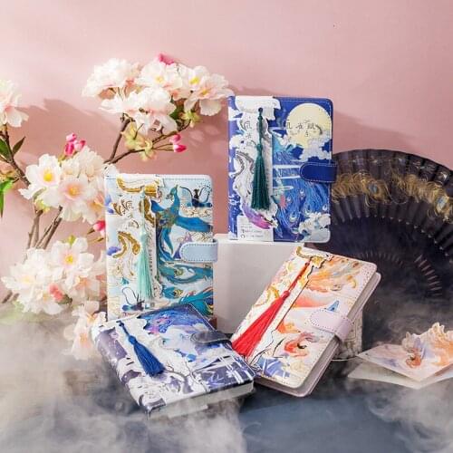 Notebook agenda Kawaii planner peacock note books Stationery School supplies cute journal illustration book Bronzing butterfly