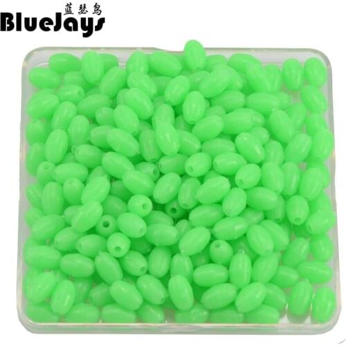 BlueJays 200pcs/lot Hard Luminous Beads Fishing Plastic Lure Luminous Oval Fishing Beads big size Fishing Beads Fishing Tackle
