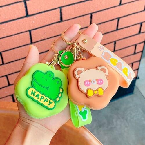 Cartoon Anime Keychain Fot Kid Mini Coin Purse Items Child Silicone Bag Wallet Student Boys Girl Cute Small Bag Keychains