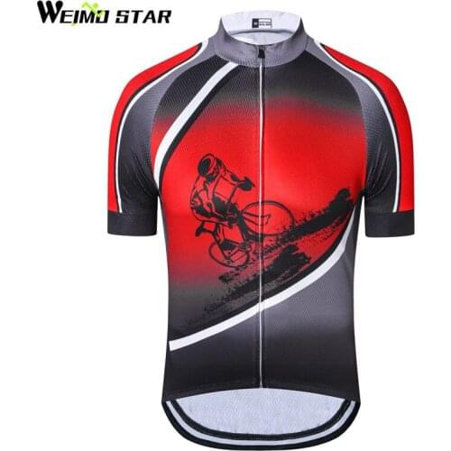 Weimostar Bike Team Men Polyester Cycling Jersey Top Short Sleeve Bicycle Clothing Summer MTB Bike Jersey Shirt Ropa Ciclismo