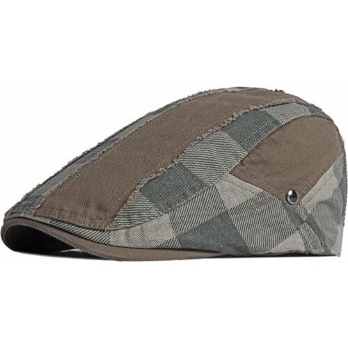 2021 Cotton Spring Summer fashion joker patchwork Newsboy Caps Flat Peaked Cap Men and Women Painter Beret Hats 117