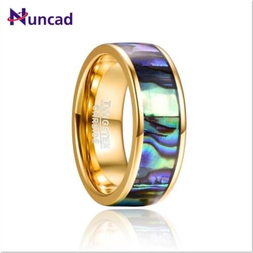 2019 8mm Wide Tungsten Carbide Ring Electroplated Gold Inlaid Hard Shell Tungsten Steel Ring