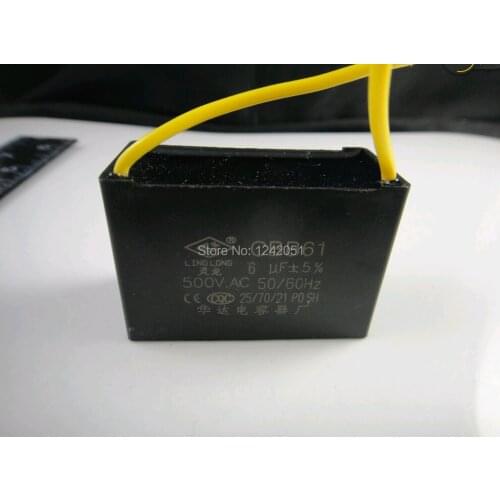 10pcs Fan Capacitor Metallized Capacitor Start Capacitor CBB61 500VAC 6.0uF